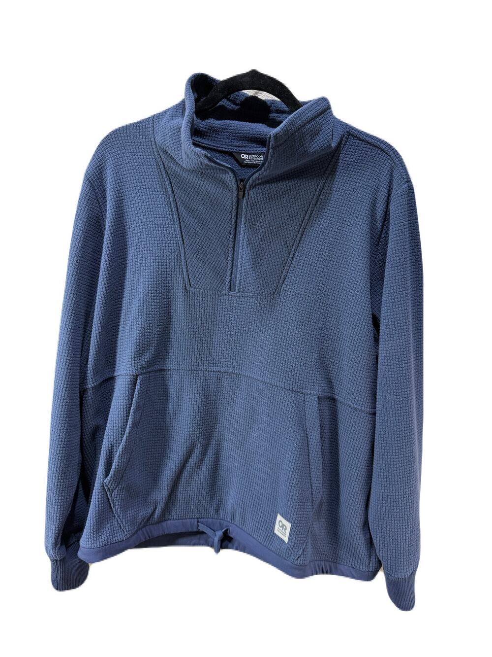 Outdoor Research OR Womens Trail Mix 1/4 Zip Pullover Blue Waffle Fleece Size L